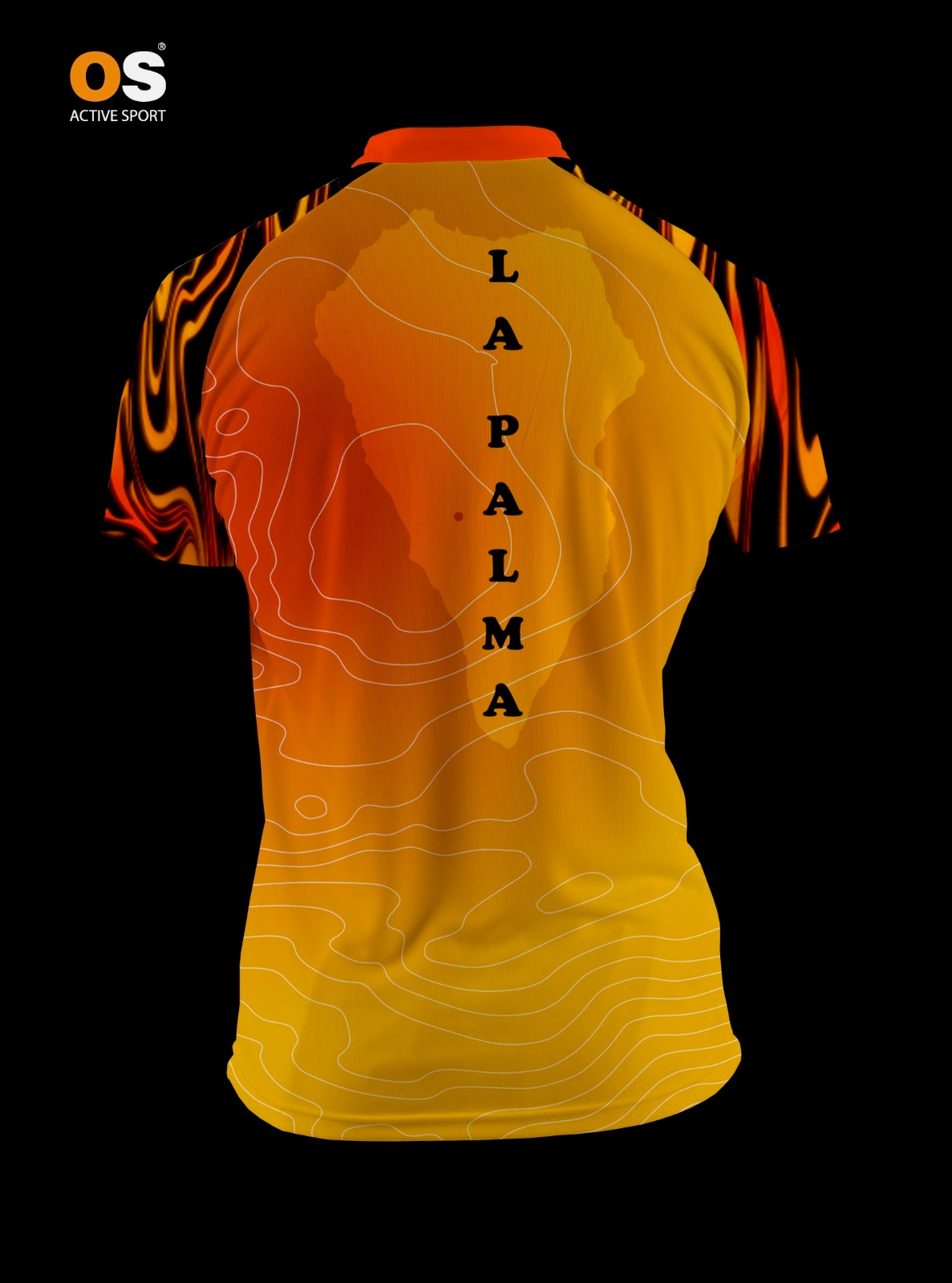 Camiseta running la Palma OS back